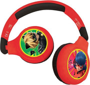 Cuffia Bluetooth 2 in 1 per Bambini - Senza Fili & Con Fili, Volume di Sicurezza, Ripiegabile & Regolabile in Rosso