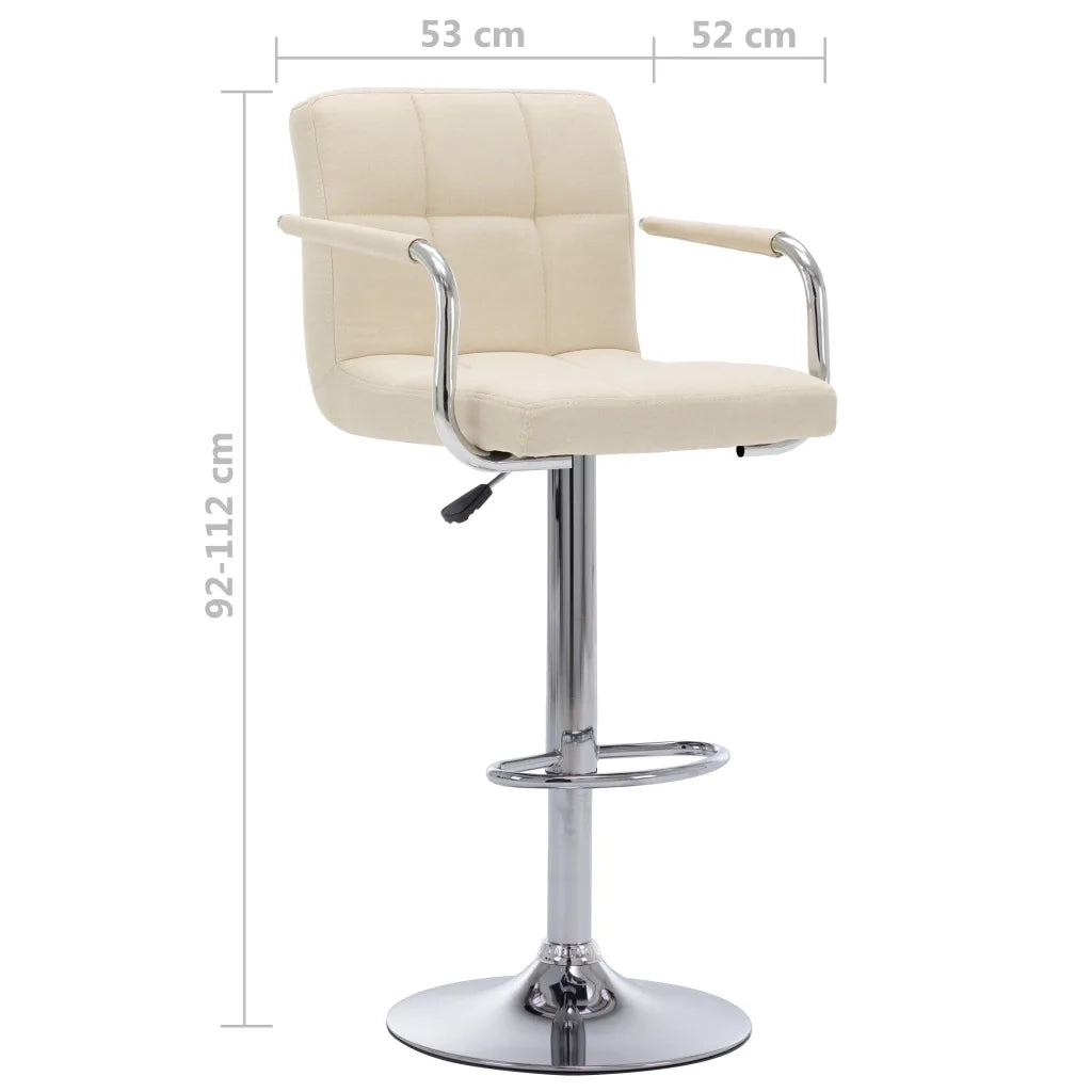 Sedie da Bar 2 pz Crema in Tessuto  cod mxl 70354