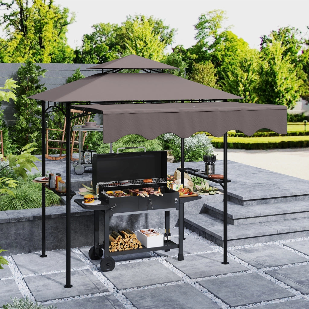 Gazebo da giardino ¨C zephmum ¨C 242x232x248 cm grigio