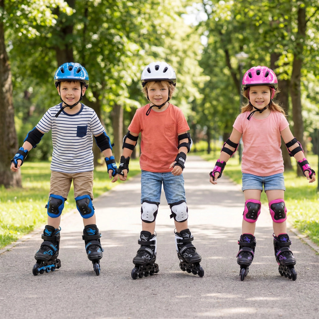 Pattini a rotelle regolabili per bambini e ragazzi 5-14 anni con ruote luminose, Pattini professionale per principianti interno ed esterno modello 10c-8 taglia S