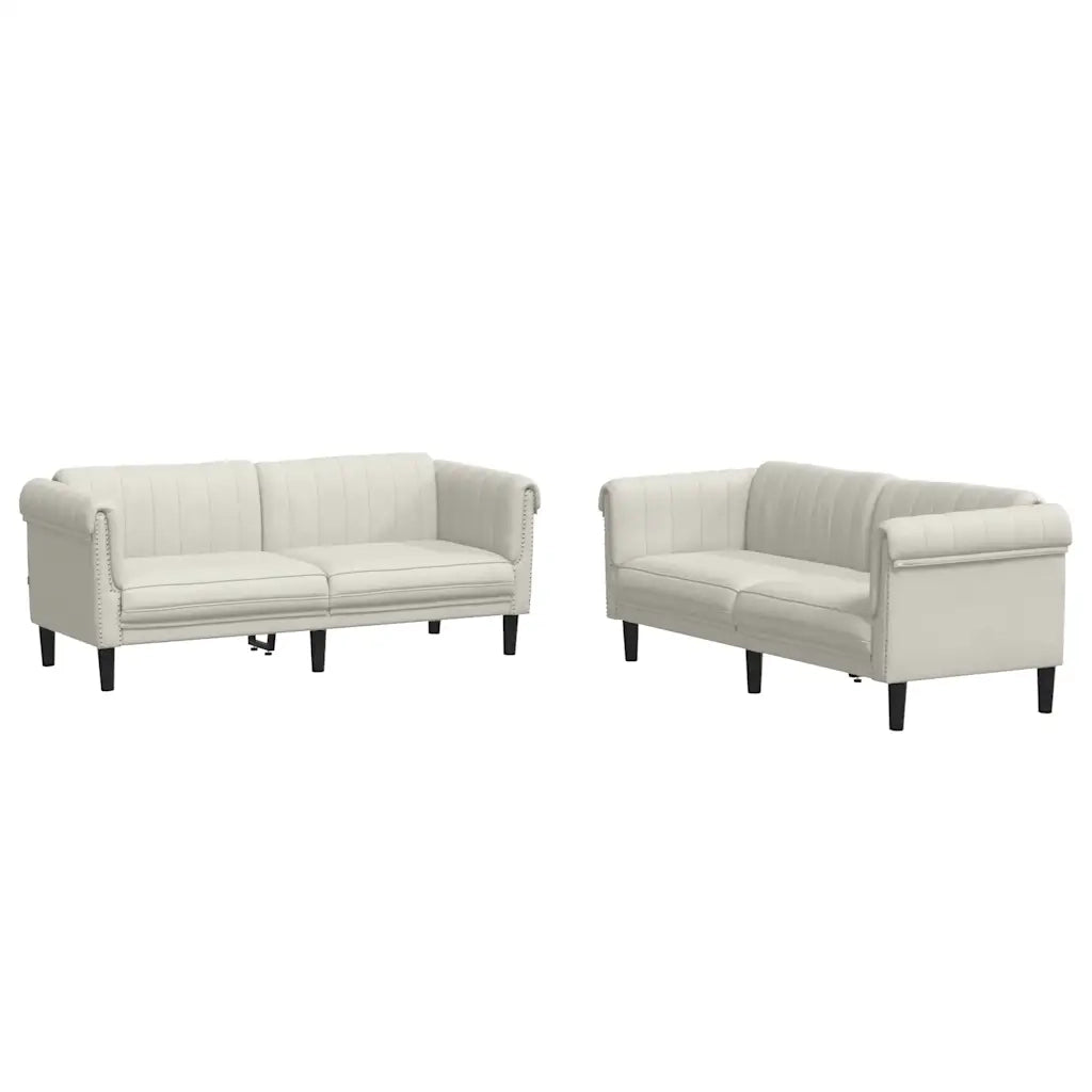 Set di Divani 2 pz Crema in Vellutocod mxl 92550