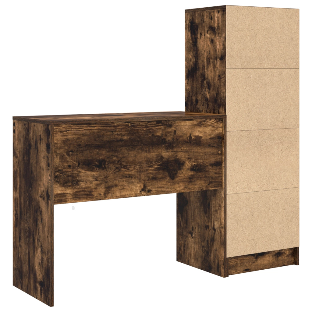 Scrivania con Stoccaggio Rovere Affumicato Legno Ingegnerizzato
