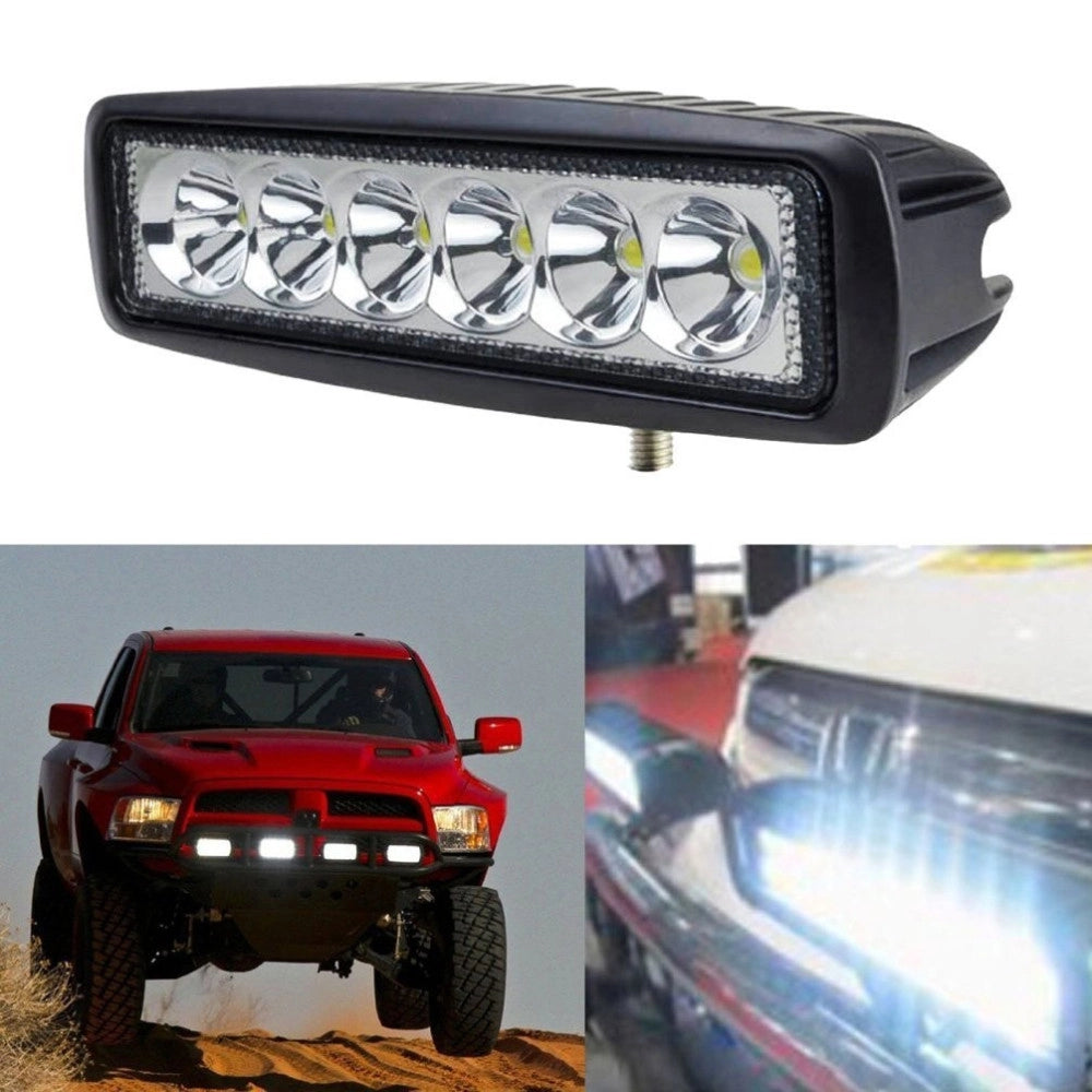 Trade Shop - Faro Di Profondità Per Auto O Fuoristrada A 6 Led Da 18 Watt 6000k Ip68 -