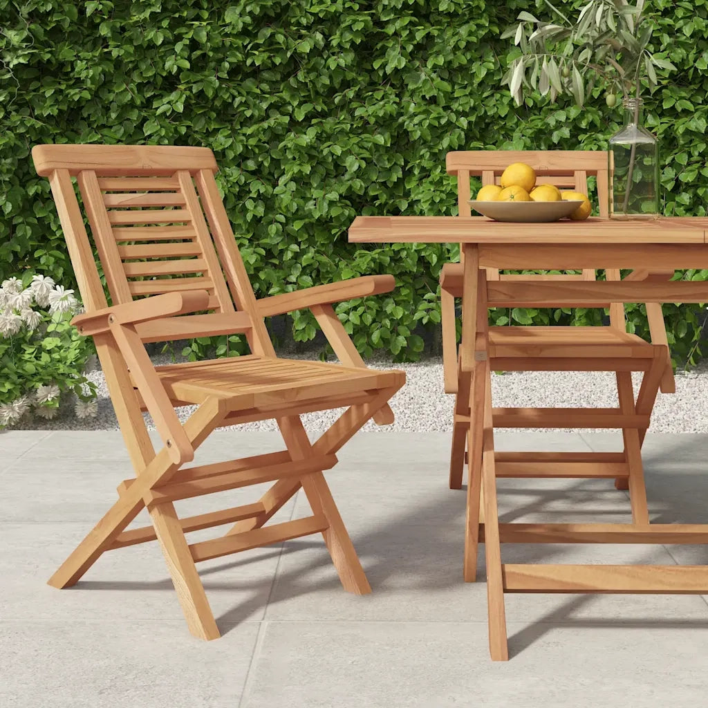 Sedie da Giardino Pieghevoli 2pz 56x63x90cm Legno Massello Teakcod mxl 102968