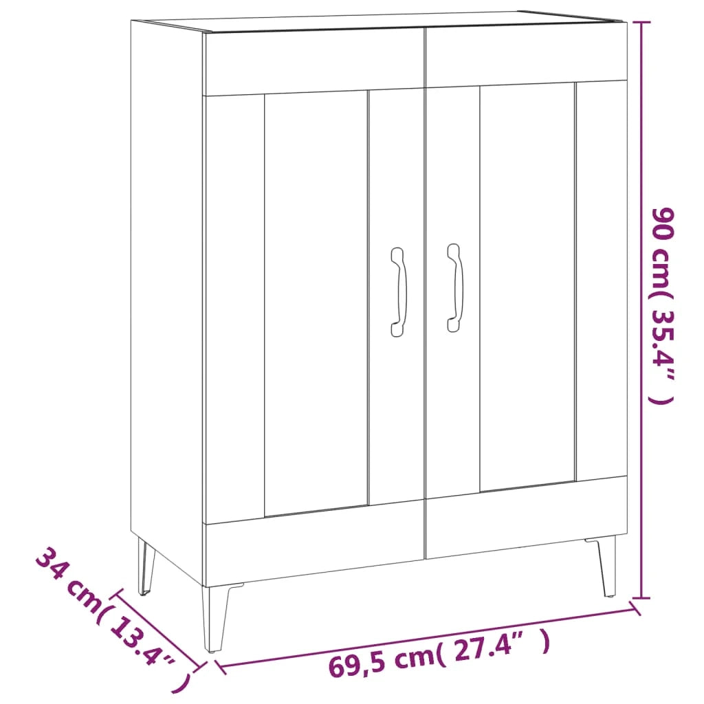Buffet credenza cassettiera armadio mobile contenitore organizer per cucina soggiorno salotto 69,5 x 34 x 90 cm legno ingegnerizzato marrone 02_0031032