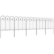 Recinzione Giardino Decorativa ¨C zephmum ¨C Nero Metallo 305x79.5 cm