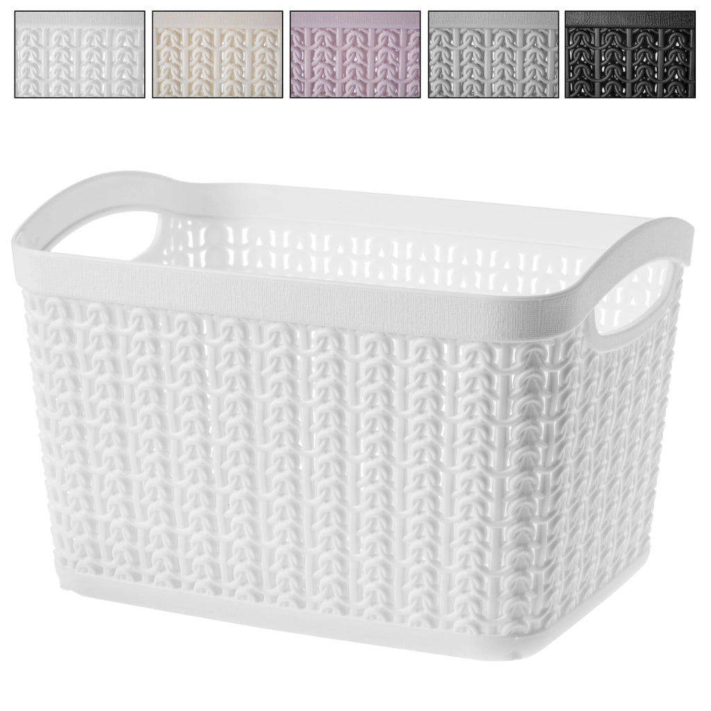 Contenitore portaoggetti KADAX da 3,3 litri, cestino organizer in plastica bianca