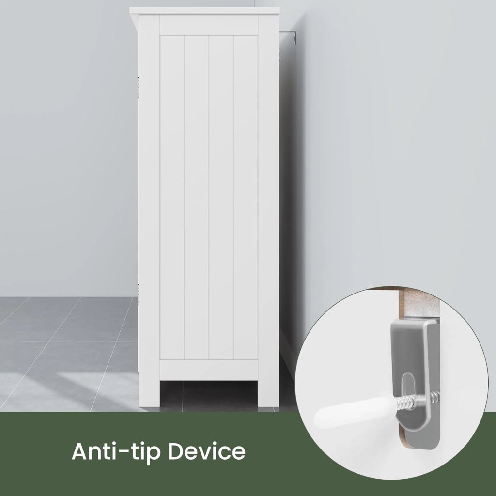 Mobile da Bagno Bianco Con 3 Cassetti e 2 Scomparti Regolabili, Portaoggetti per Camera da Letto/Corridoio/Cucina, 60x30x81cm