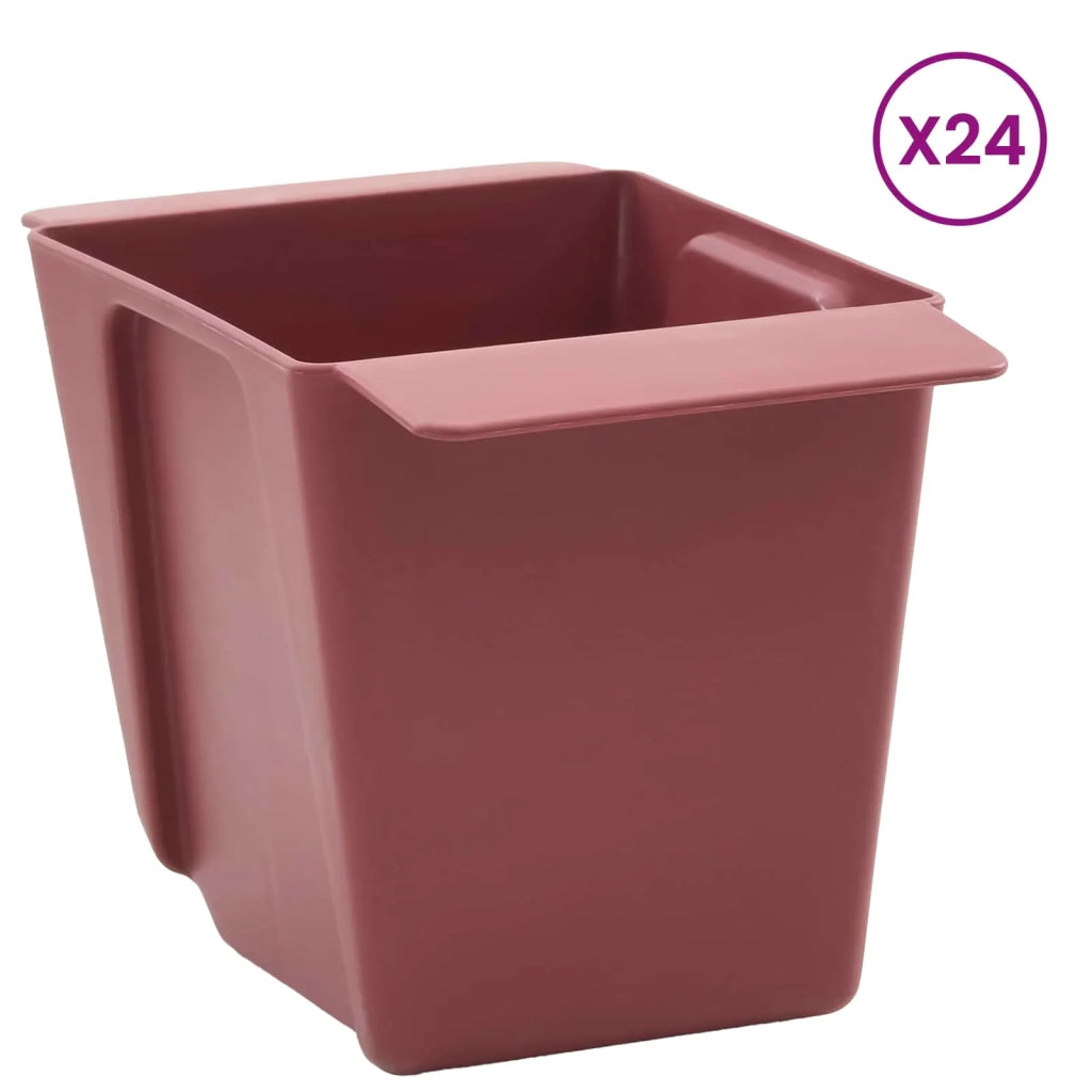 Fioriere per Euro pallet 24 pcs Marrone 13,5 x 9 x 9,5 cm