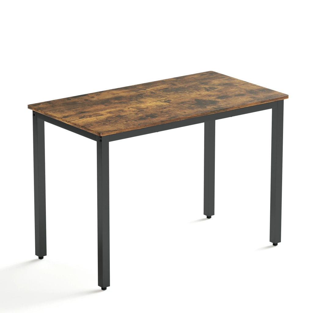 Set Tavolo da Pranzo con 2 Panche e Sedie ¨C Xylo ¨C Legno Marrone, Metallo Nero, 110x60x75 cm