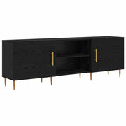 Mobile porta TV rettangolare moderno con finitura opaca 150 x 30 x 50 cm con pratico vano contenitore in legno nero 02_0052514