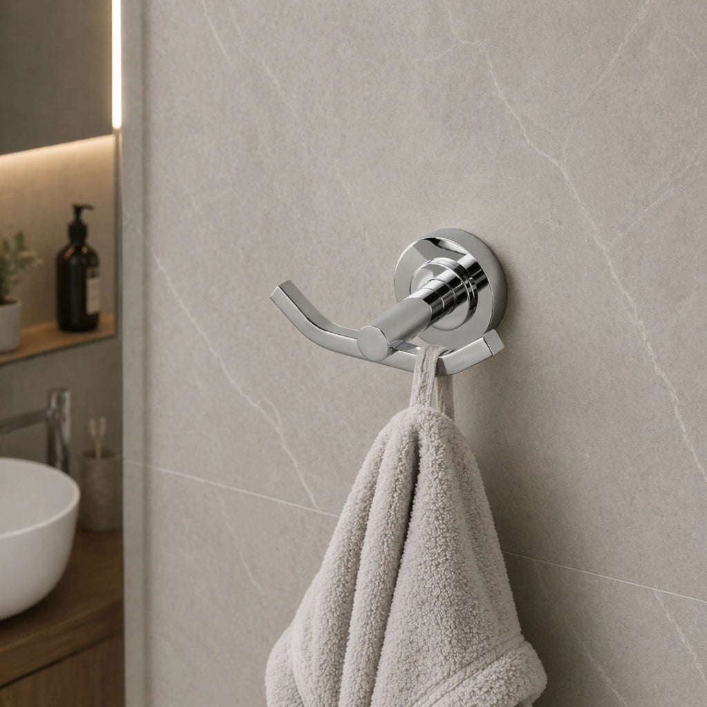 Appendino in ottone cromato lucido per bagno elegante serie luparia *** finitura- cromo lucido, confezione 1