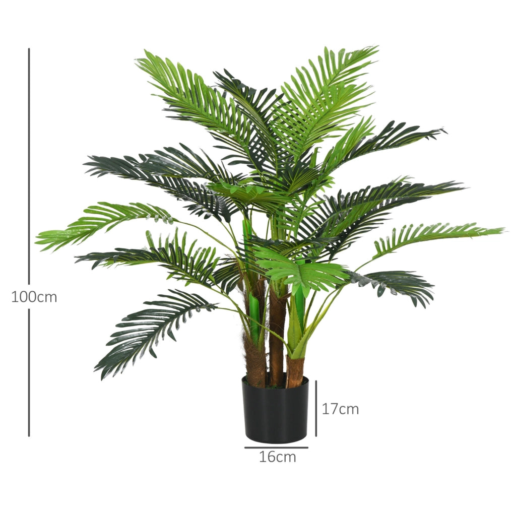 Palma artificiale 100 cm in plastica verde per interni ed esterni, senza montaggio