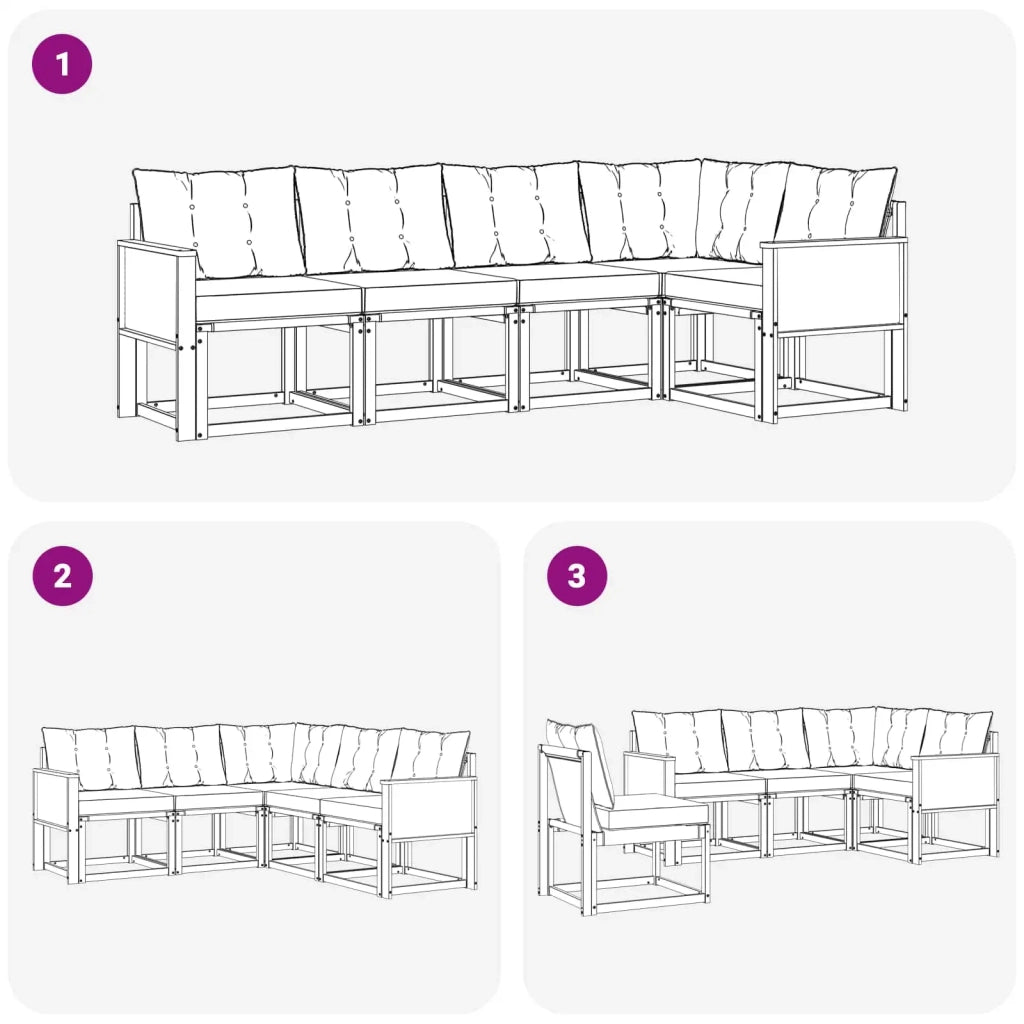Set di divani da esterno 5 pz Naturale e Beige 3381949