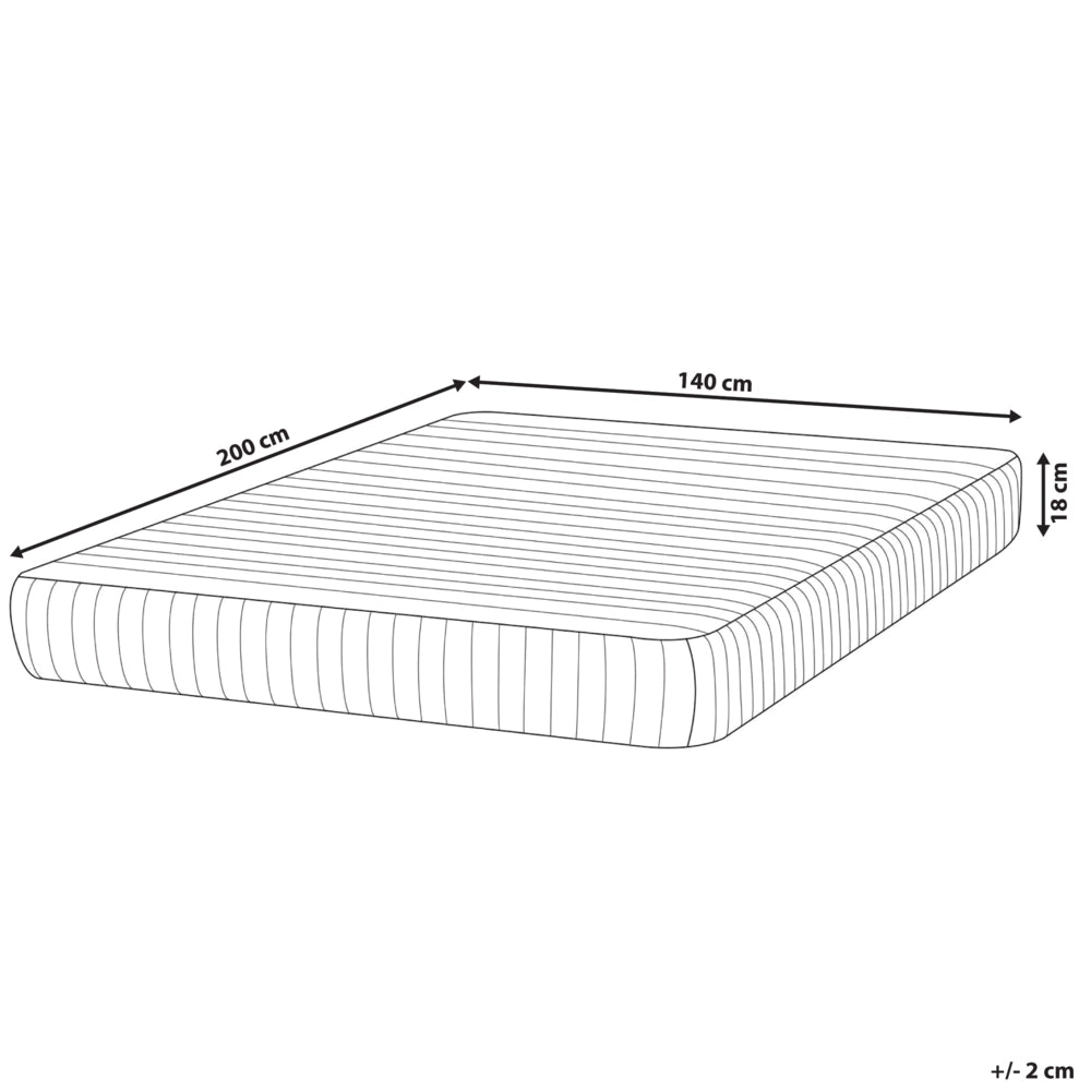 Materasso rigido a molle insacchettate con schiuma viscoelastica a 7 zone 140 x 200 design moderno