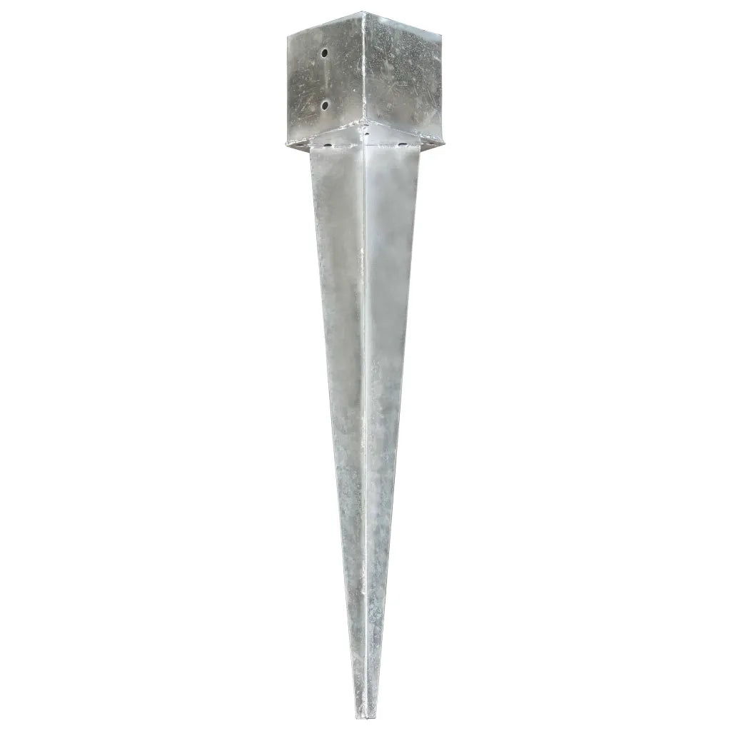 Picchetti di Terra 2 pz Argento 14x14x91 cm in Acciaio Zincato