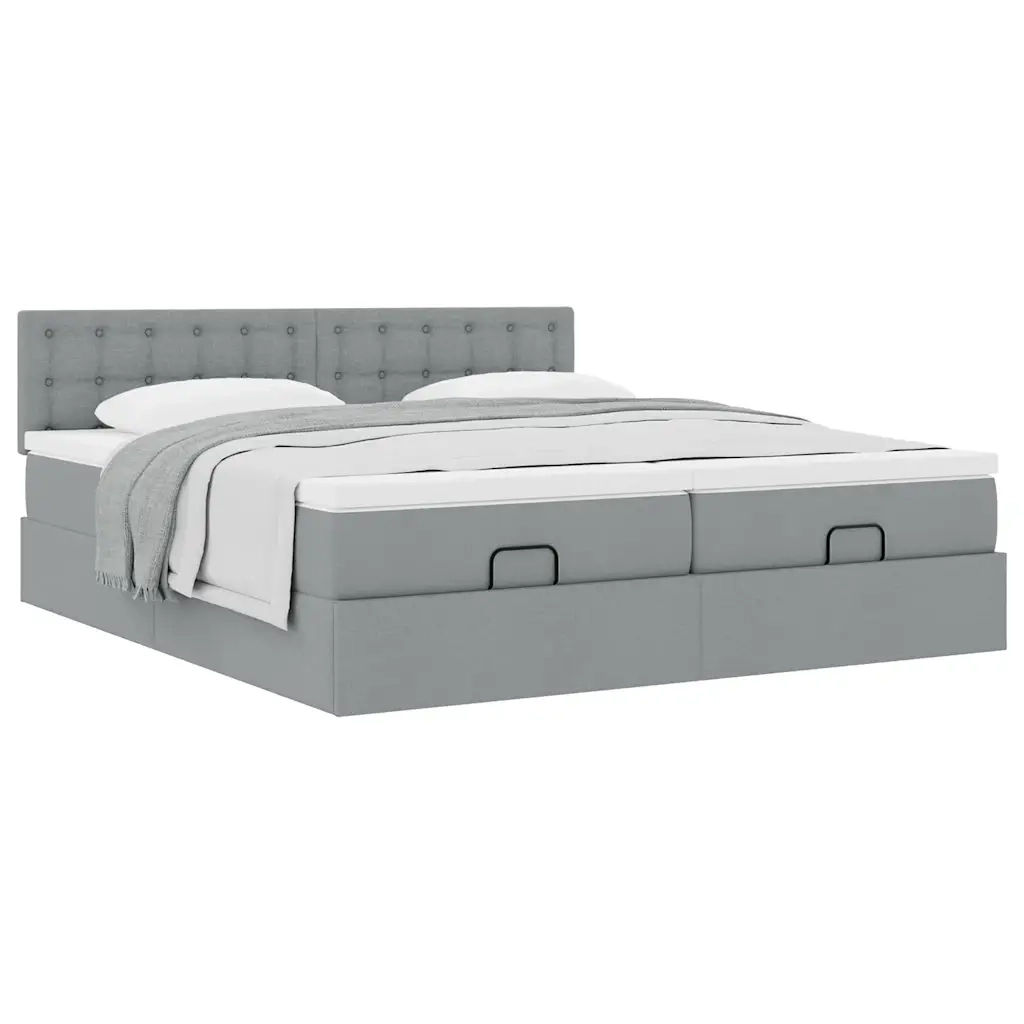 Struttura Letto Pouf con Materassi 160x200 cm in Tessuto 3312029