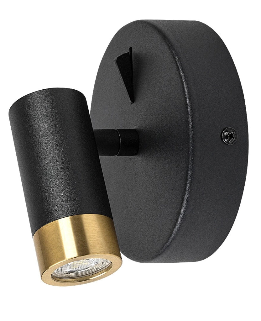 Applique industriale nero-oro LED 3W orientabile Rabalux