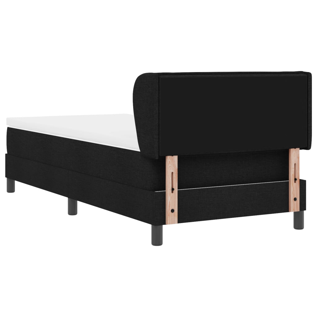 Letto a Molle con Materasso Nero 90x200 cm Tessuto