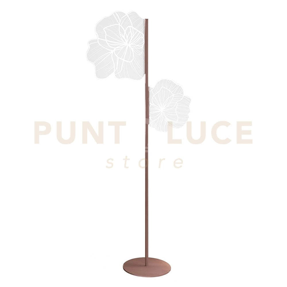 DAFNE PIANTANA IN CRISTALLO ACRILICO DECORATO TRASPARENTE BASE COGNAC LED 4200°K / 24 Volt - 12 W/Mt