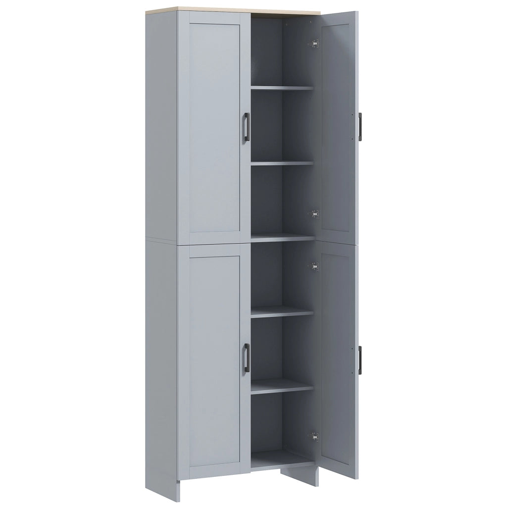 Credenza cucina 4 ante ¨C Xylo ¨C grigio 170 cm con ripiani regolabili