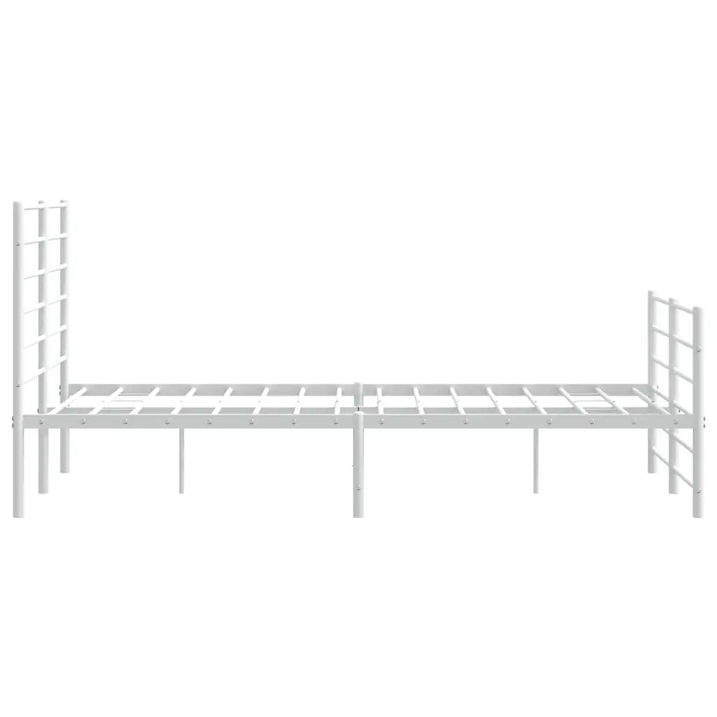 Giroletto con Testiera e Pediera-Struttura Letto Metallo Bianco 140x190 cm 132924