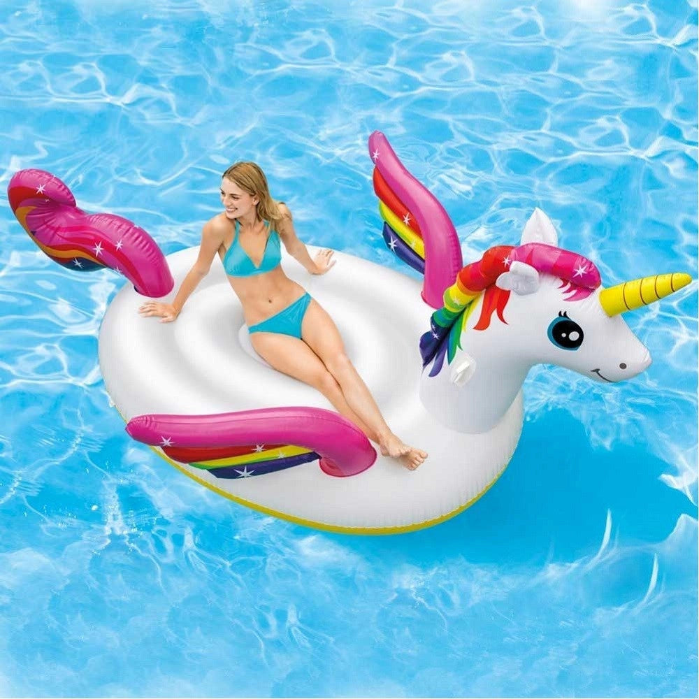 Trade Shop - Unicorno Gonfiabile Gigante Isola Materassino Mare Piscina 287 X 193 X 165 Cm -