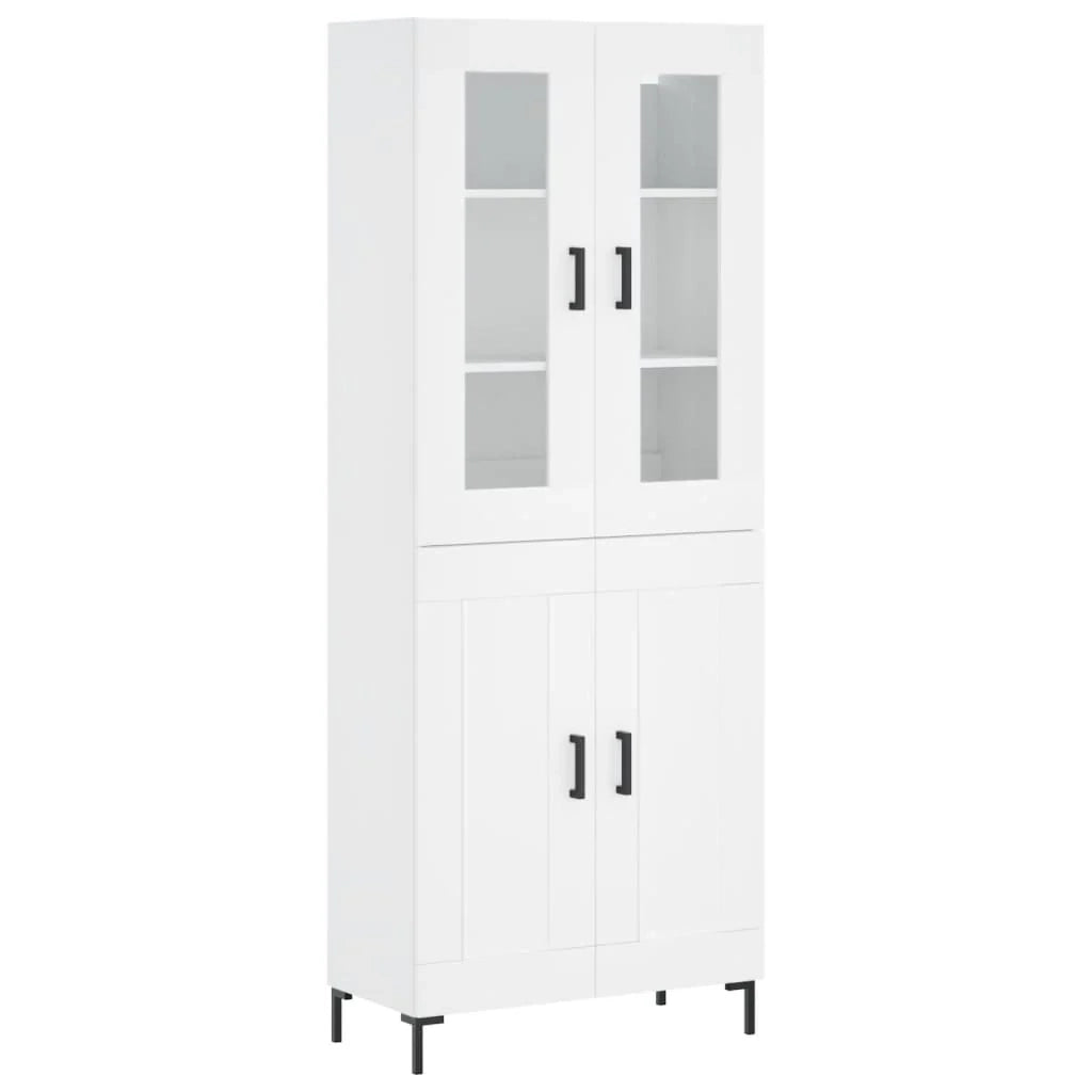 Buffet credenza cassettiera mobiletto mobile contenitore organizer cucina soggiorno salotto alto 69,5 x 34 x 180 cm legno ingegnerizzato bianco 02_0032751