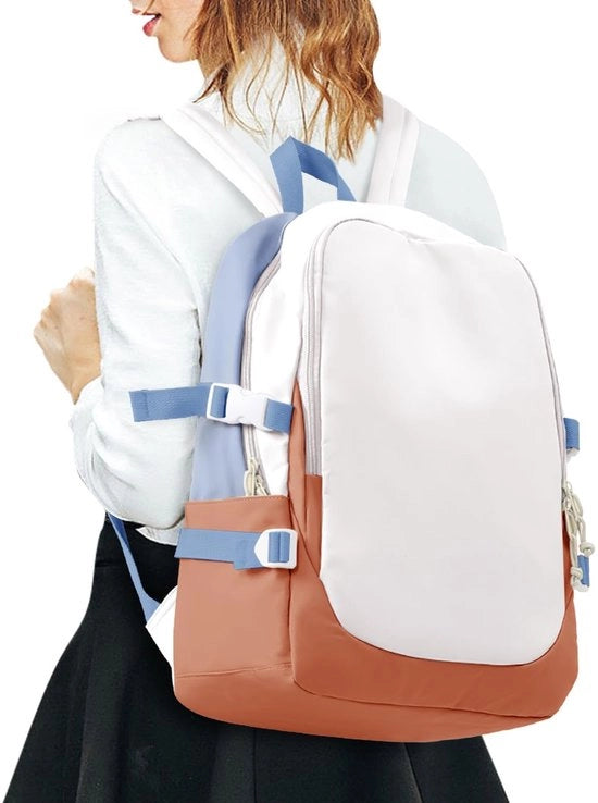Borsa da Spalla per Ragazze Teenager, Borsa da Scuola per Donne, Borsa da Spalla Leggera per Giovani, Dimensioni 35,5 cm, Supporta Portatile 14 Pollici, Impermeabile, Disponibile in Blu e Arancione