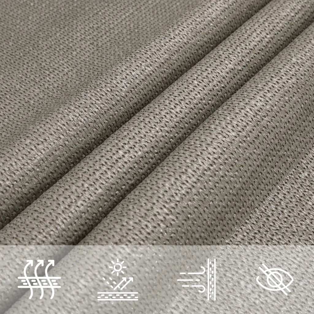Vela Parasole 160 g/mÂ² Rettangolare Grigio Chiaro 5x7 m in HDPE