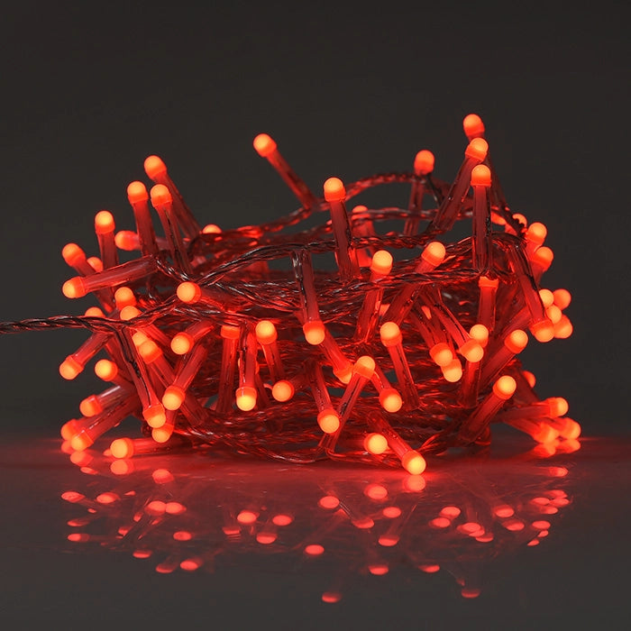 CATENA LUMINOSA LED TONDO 360° CON 300 LUCI ROSSE - ILLUMINAZIONE FESTIVA INTERNA/ESTERNA