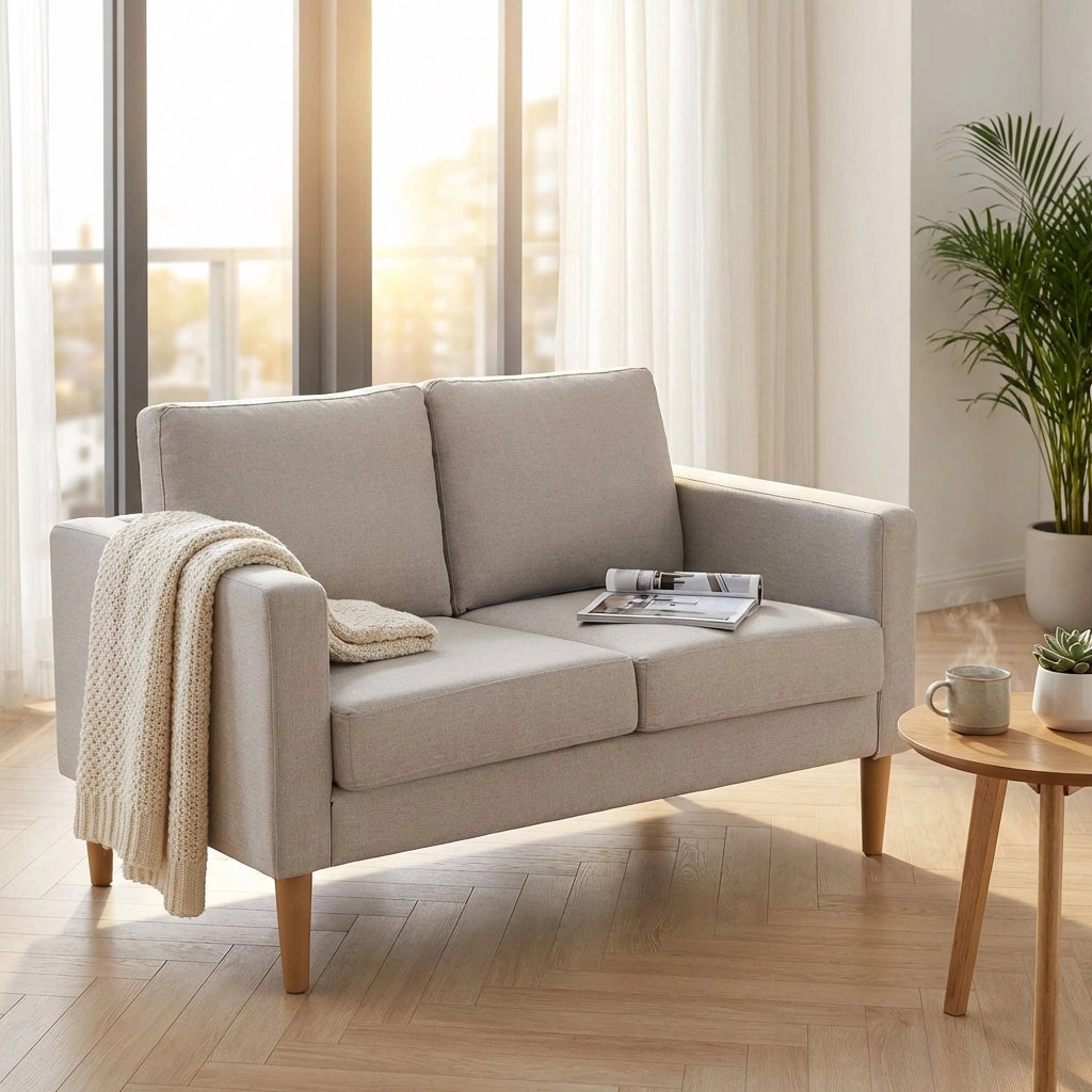 Divano 2 posti Scandinavo in Tessuto cm 124x73x82 - MANU