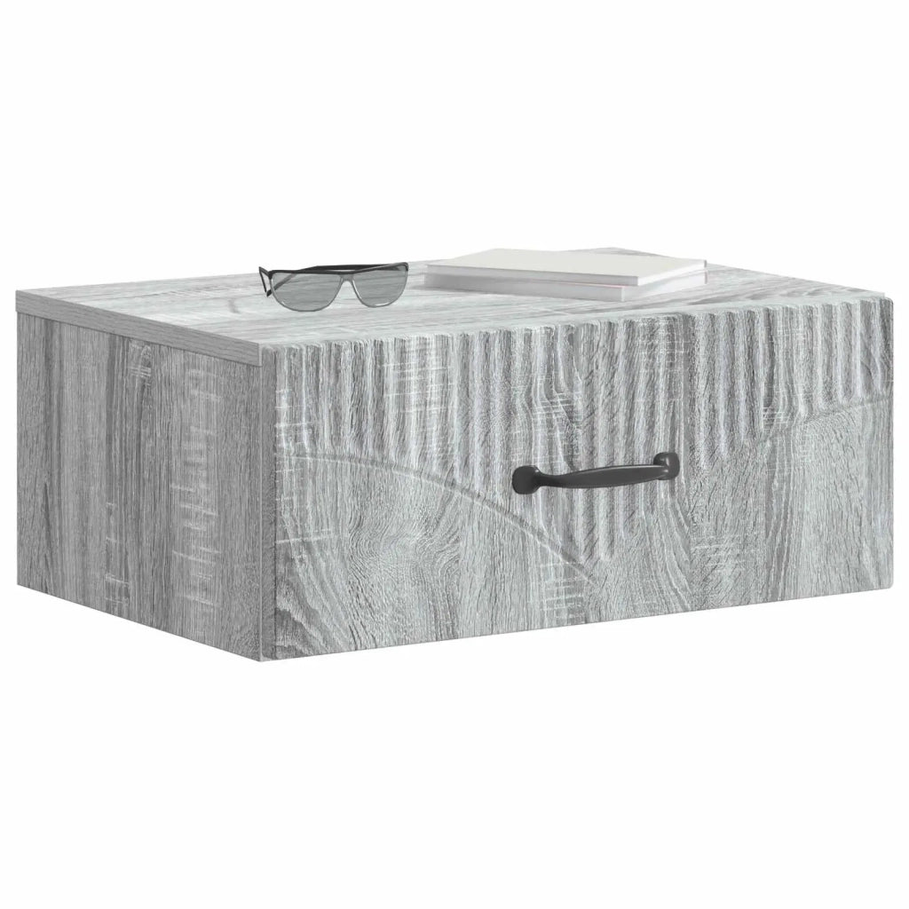 Mobiletto da notte a muro Grigio Sonoma 49 x 34,5 x 20 cm 898967