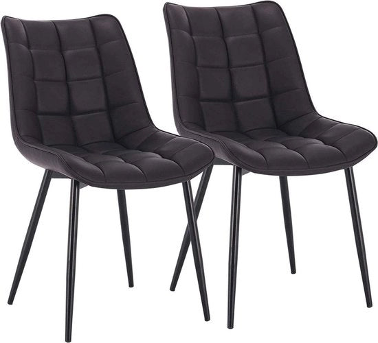 Sedie da Cucina - Qualità Premium Pelle Artificiale - Adatte per la Sala da Pranzo, Salotto & Camera da Letto - Set a 2 - Antracite