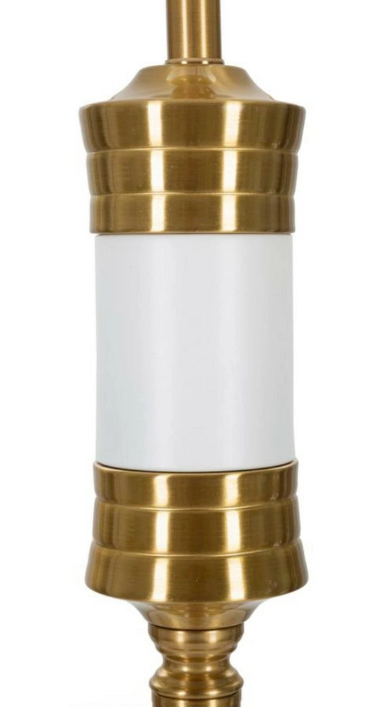 Lampada da terra Grisaille, Luce da terra, Lampada da pavimento, Lampada a stelo, 41x41 h160 cm, Bianco e Oro