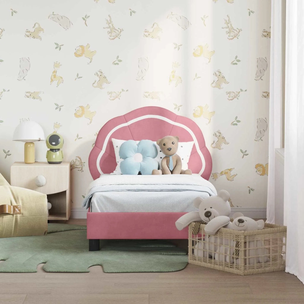 Letto singolo | Letto per adulti | Struttura letto per bambini con testata Rosa 70 x 140 cm