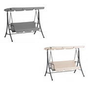 Trade Shop - Dondolo Letto Da Giardino 3 Posti Con Tettuccio Parasole Orientabile Struttura In Acciaio -