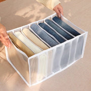 Organizzatore per pantaloni 2x - Organizzatore per jeans - Scatola di stoccaggio per abiti - Appoggio per pantaloni - Scatola per abiti - Organizzatore per abiti - Sistema di stoccaggio per abiti - Bianco