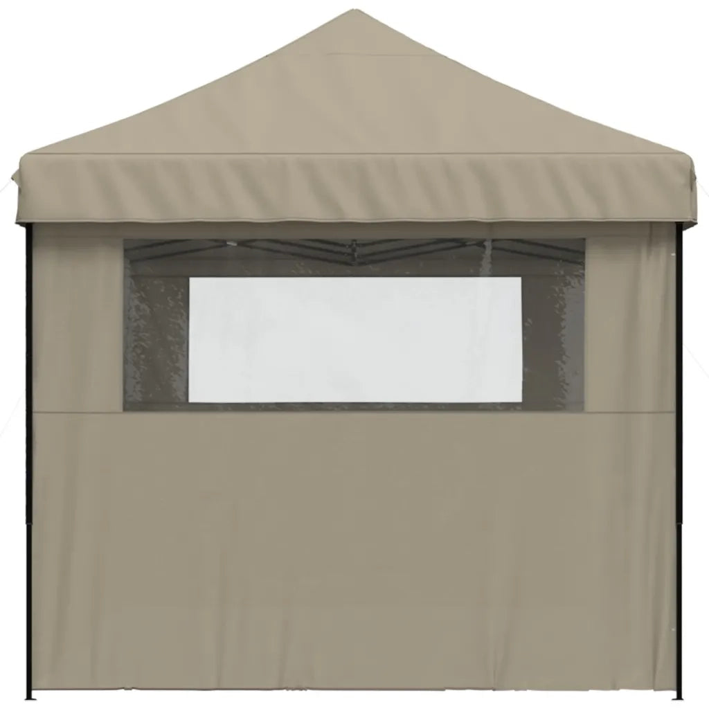 Tendone per Feste Pieghevole Pop-Up con 3 Pareti Tortora 4004946