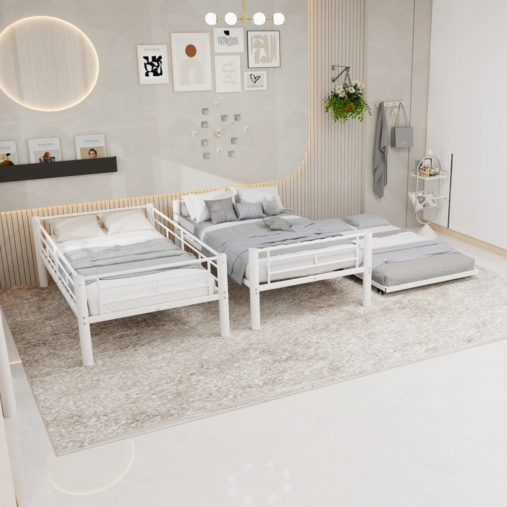 Letto a castello funzionale ferro bianco 97x196 cm