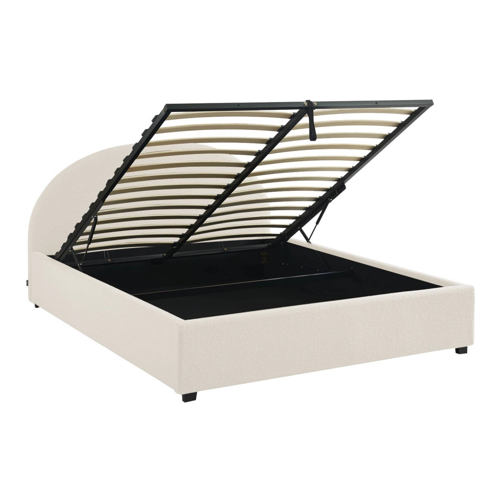 Struttura letto con contenitore e testiera 160x200cm, imbottita