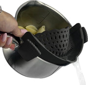 Zeef in Silicone per Cucina - Impermeabile al Lavastoviglie - Setaccio per Pasta, Verdure e Frutta - Colore Nero
