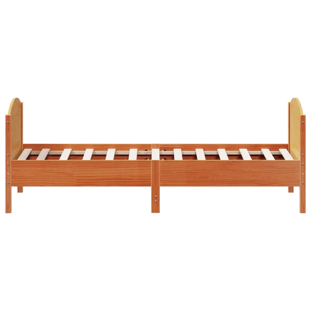 Letto senza Materasso Marrone Cera 75x190 cm in Legno di Pino 842577