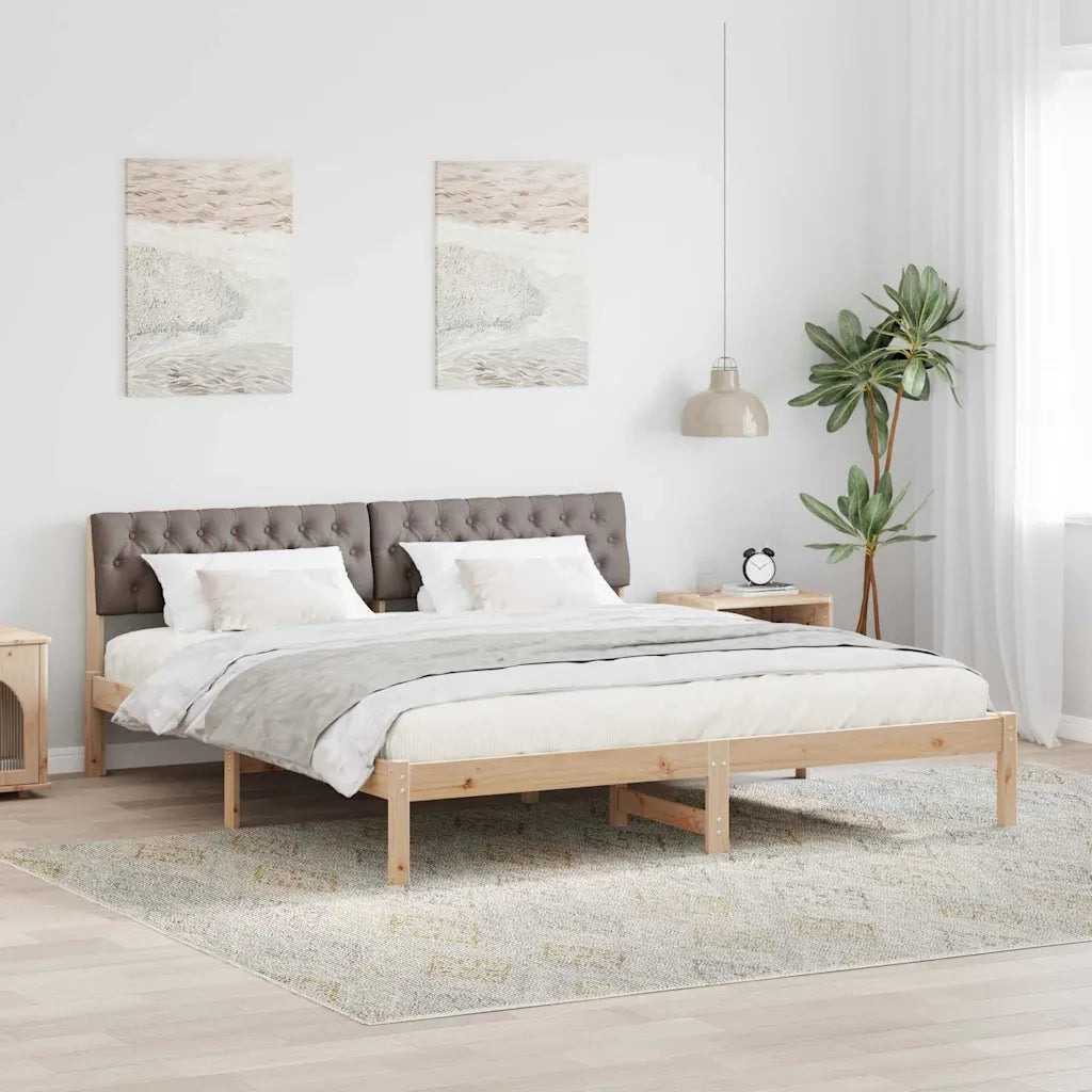 Struttura del Letto con testiera Marrone e taupe 180 x 200 cm