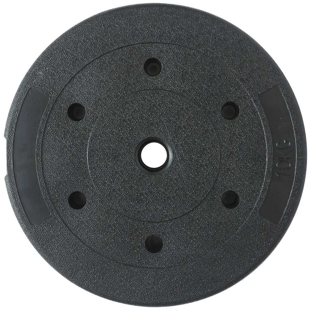 Set 2 Dischi Pesi Bilanciere Manubrio 20kg Plastificati Cemento 10kg x 2 Nero