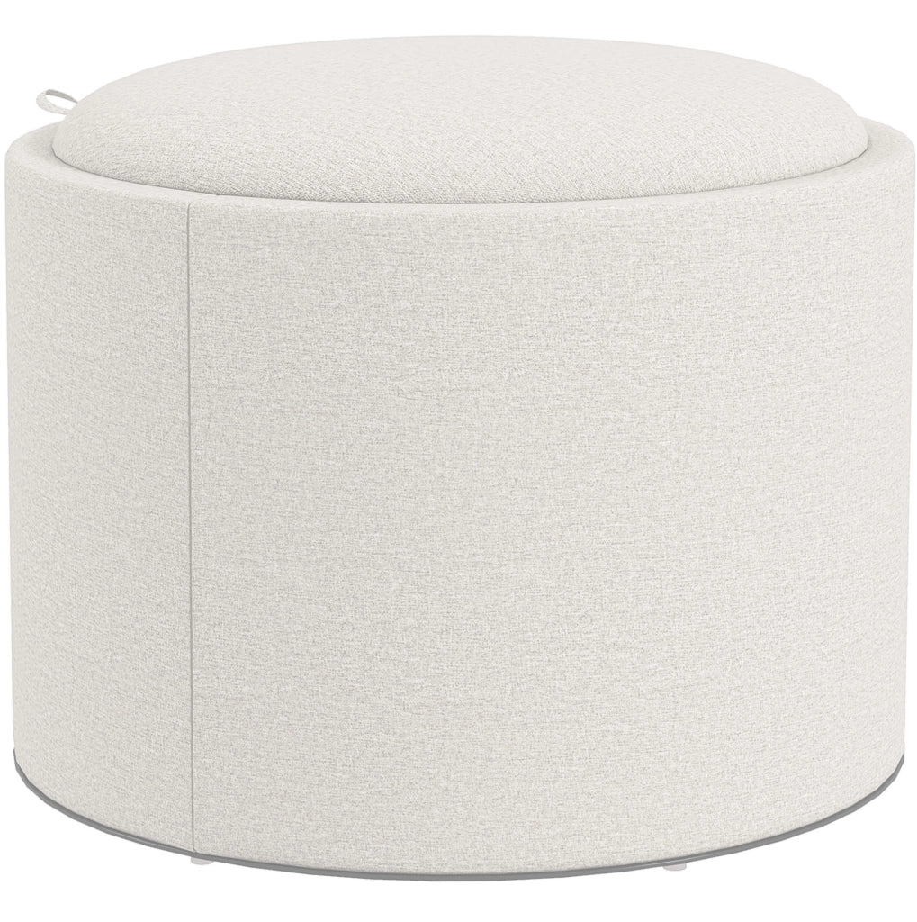 Pouf rotondo contenitore con coperchio reversibile crema Ø56 cm