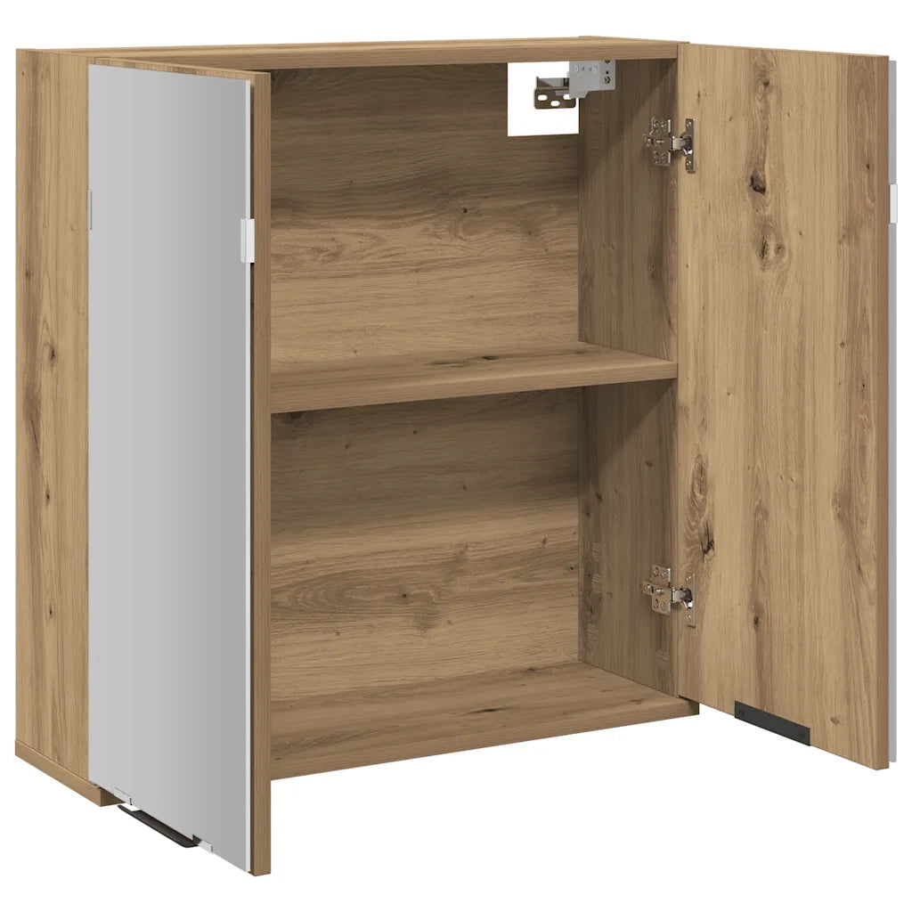 Mobile da Bagno Specchio Rovere Artigianale Legno Multistrato 856941
