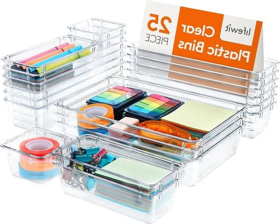 Set di Organizzazione della Carica - Scheletri in Plastica Transparente per Verde di Divisori per Scrivania, Comodino - Gioielli, Gadget - Camera da Letto, Bagno, Ufficio Organizzatore per Bagno