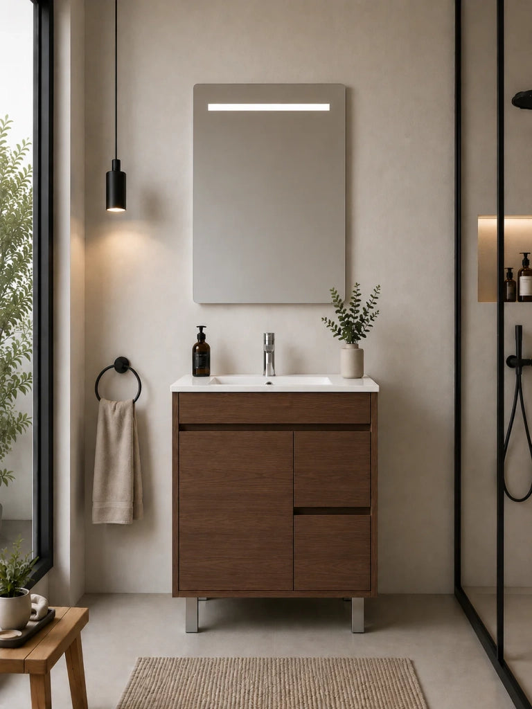 Mobile bagno con lavabo ORIGENBATH ISQUIA senza specchio 50x40 cm frassino tea