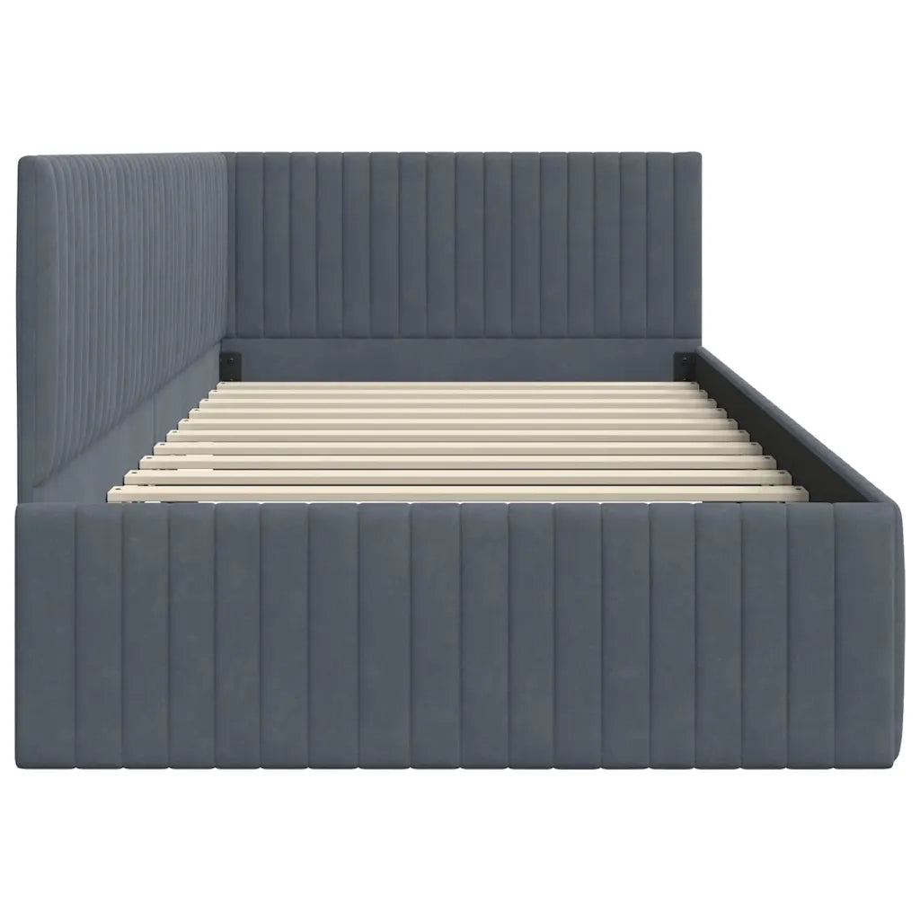 Cornice del letto ad angolo Grigio scuro 100 cm x 200 cm
